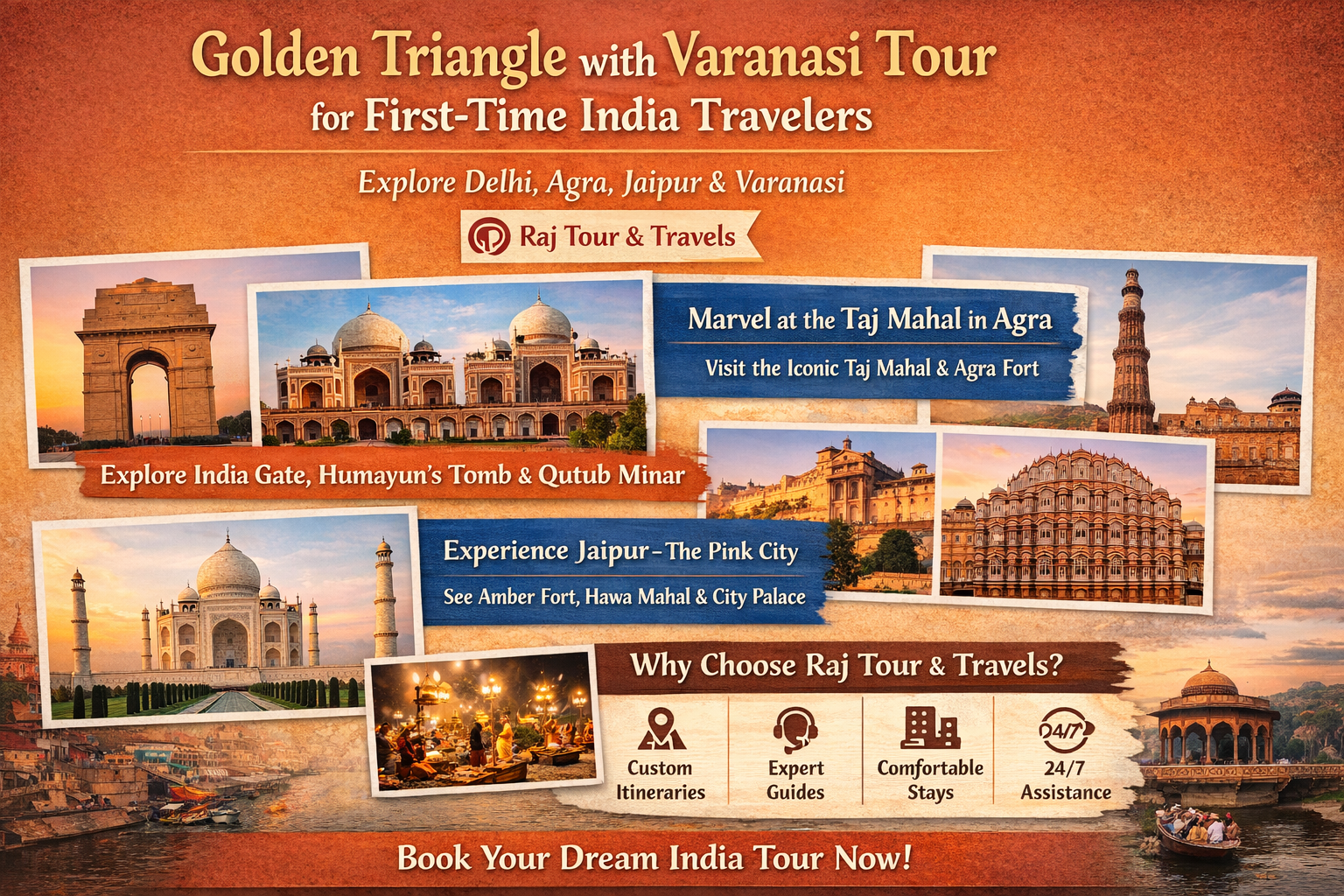 Golden Triangle with Varanasi Tour for First-Time India Travelers